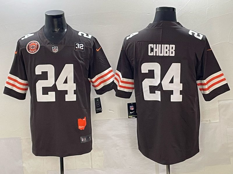 Men 2025 Cleveland Browns #24 Chubb brown Nike Limited NFL Jersey 0009